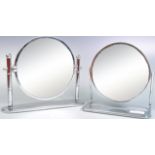 TWO RETRO CHROME DRESSING TABLE MIRRORS