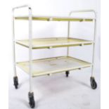 ORIGINAL RETRO INDUSTRIAL THREE TIER WORK TROLLEY