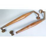 PAIR OF LARGE WOODEN RETRO STYLE DOOR HANDLES