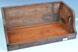 ANTIQUE MAHOGANY AND BRASS BOUND BOOK TROUGH