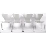 ARNE JACOBSEN - FRITZ HANSEN - FOUR ORIGNAL DANISH STACKING DINING CHAIRS