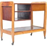 RETRO VINTAGE STAINED OAK TWO TIER SERVING / TEA / COCKTAIL TROLLEY