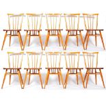 LUCIAN ERCOLANI ERCOL MODEL 391 SET OF TEN CHAIRS