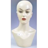 ORIGINAL RETRO 20TH CENTURY HAND PAINTED MANNEQUIN HEAD