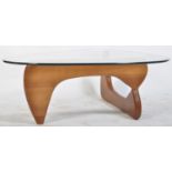 NOGUCHI GLASS TOPPED COFFEE TABLE ON ASH BASE