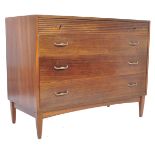 WRIGHTON FURNITURE TEAK WOOD CHEST OF FOUR STRAIGHT DRWAERS