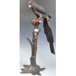 LARGE COLD PAINTED BRONZE PARROT FIGURINE
