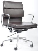 OFFICE SOFT PAD SWIVEL CHAIR OF LEATHER AND ALUMINUM CONSTRUCTION MODEL EA217
