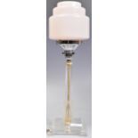 RETRO ART DECO PINK OPALINE LUCITE TABLE LAMP