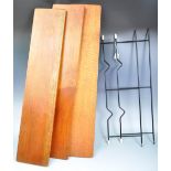 RETRO TEAK WOOD WALL MOUNTED SET OF SHELVES