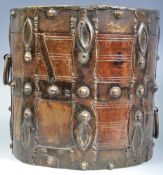 DECORATIVE MEDIEVAL STYLE METAL AND WOODEN BUCKET