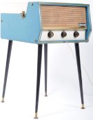 DANSETTE RETRO FREE STANDING RECORD PLAYER RAISED ON TAPERING SUPPORTS
