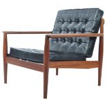 1960'S RETRO TEAK WOOD FRAMED DANISH ARMCHAIR