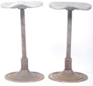 MATCHING PAIR OF INDUSTRIAL AMERICAN DENTIST STOOLS