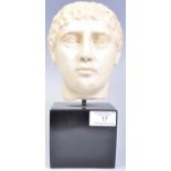 CONTEMPORARY ANTIQUE STYLE WHITE MARBLE EFFECT HEAD SCULPTURE