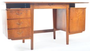 IMPRESSIVE TEAK / WALNUT DESK IN THE MANNER OF KAI KRISTIANSEN