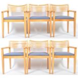 PARKER KNOLL SET OF LIGHT OAK OFFICE ARMCHAIRS