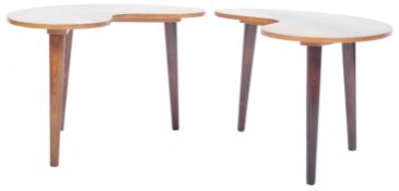 PAIR OF RETRO 1960'S KIDNEY SHAPED SIDE TABLES