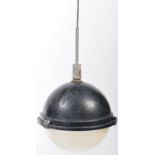 LARGE RETRO TWO TONE HANGING BALL CEILING LIGHT