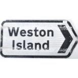 CONTEMPORARY RECTANGULAR REFLECTIVE ROAD SIGN FOR WESTON ISLAND
