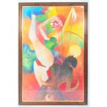 UNUSUAL 20TH CENTURY ABSTRACT PASTEL PAINTING