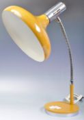 LARGE VINTAGE 1960S YELLOW GOOSENECK ADJUSTABLE DESK LAMP