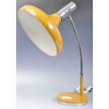 LARGE VINTAGE 1960S YELLOW GOOSENECK ADJUSTABLE DESK LAMP