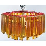 RETRO MURANO AMBER FACETED GLASS CHANDELIER