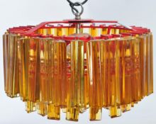 RETRO MURANO AMBER FACETED GLASS CHANDELIER