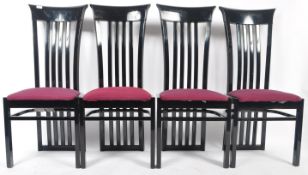 SET OF FOUR ITALIAN DESIGNER BLACK DINING CHAIRS