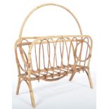 MID CENTURY CANE AND BAMBOO MAGAZINE RACK