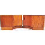 PAIR OF G PLAN FRESCO TEAK WOOD CORNER LOW CABINETS