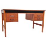 RETRO VINTAGE TEAK WOOD TWIN PEDESTAL DESK