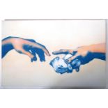 GRAFFITI STREET ART ON CANVAS PRINT OF THE CREATION OF ADAM