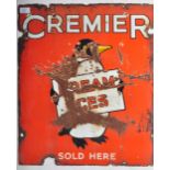 CREMIER CREAM ICES - ORIGINAL ENAMEL ADVERTISING SIGN