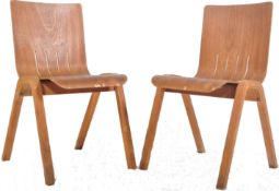 PAIR OF RETRO VINTAGE 1960'S BENTWOOD STACKING CHAIRS