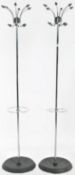 PAIR OF CONTEMPORARY SPACE AGE STYLE CHROME COAT STANDS