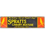 SPRATTS CANARY MIXTURE - IMPRESSION OF AN ENAMEL SIGN