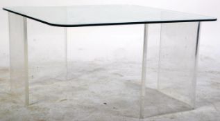 20TH CENTURY PERSPEX AND GLASS TOPPED COFFEE / SIDE TABLE