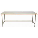 INDUSTRIAL WORKBENCH / WORKMEN'S DESK OF TALL RECTANGULAR FORM