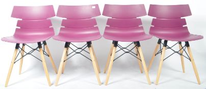 SET OF FOUR HOXTON DINING CHAIRS ON EIFFEL BASES