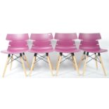 SET OF FOUR HOXTON DINING CHAIRS ON EIFFEL BASES