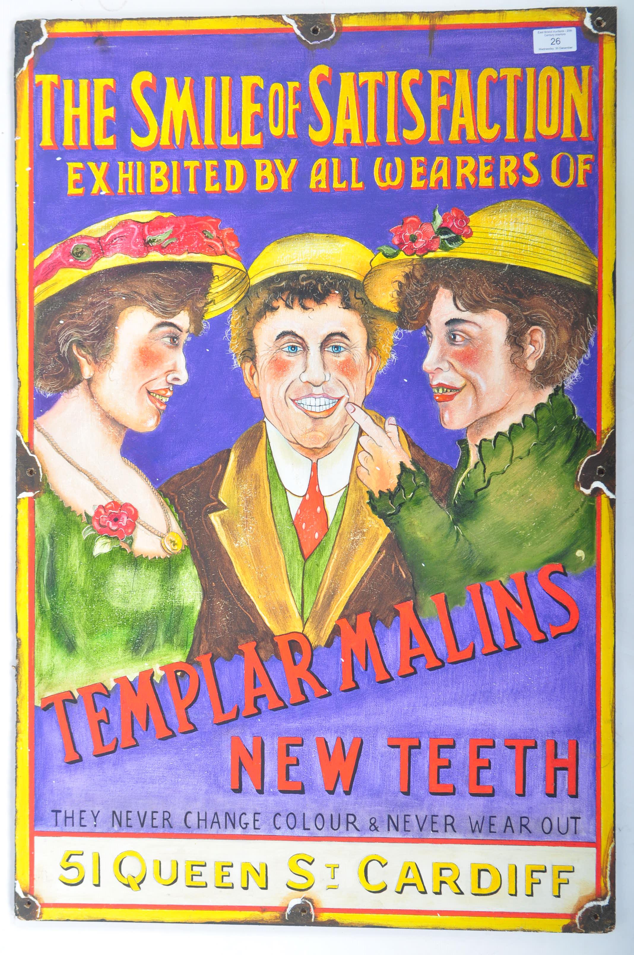 TEMPLAR MALINS NEW TEETH - IMPRESSION OF AN ENAMEL SIGN - Image 2 of 5