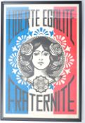 SHEPARD FAIREY - LIBERTE EGALITE FRATERNITE SIGNED POSTER PRINT