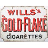 WILLS'S GOLD FLAKE SHOP DISPLAY ADVERTISING ENAMEL SIGN