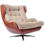 ORIGINAL 1970'S RETRO VINTAGE WIDE SEAT SWIVEL EGG CHAIR