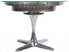 20TH CENTURY CUSTOM DESIGNED JET ENGINE TURBINE COFFEE TABLE
