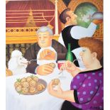 BERYL COOK SIGNED PRINT ENTITLED DINING IN PARIS
