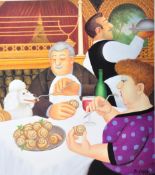 BERYL COOK SIGNED PRINT ENTITLED DINING IN PARIS