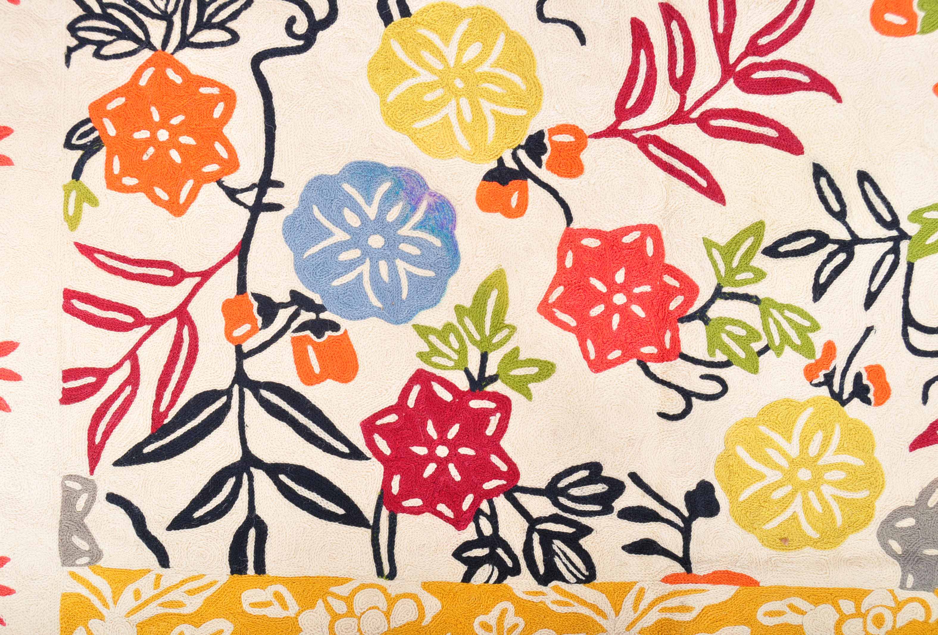 DECORATIVE RETRO MID CENTURY FLORAL WALL HANGING / THROW - Image 3 of 6